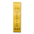 2"x8" 5th Place Stock Award Ribbon W/ Trophy Image (Lapel)